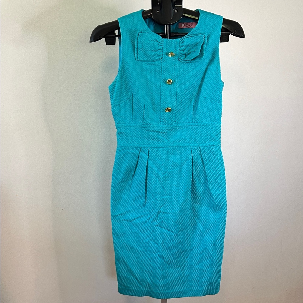 Eliza J Turquoise Bow Accent Mini Dress